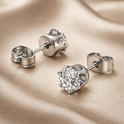 Pendientes de circonita con oro blanco