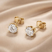 Pendientes de circonita con oro blanco