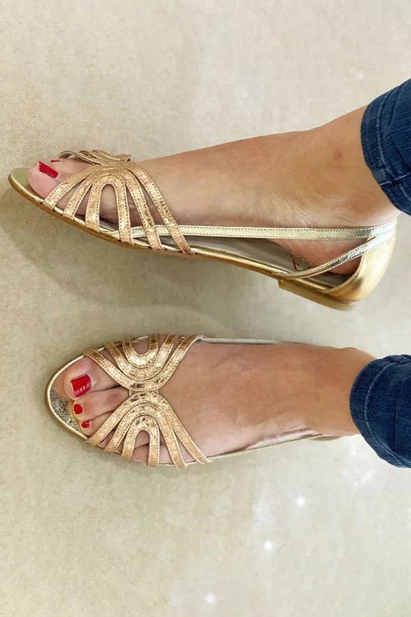Eleonora | Sandalias Doradas Luce
