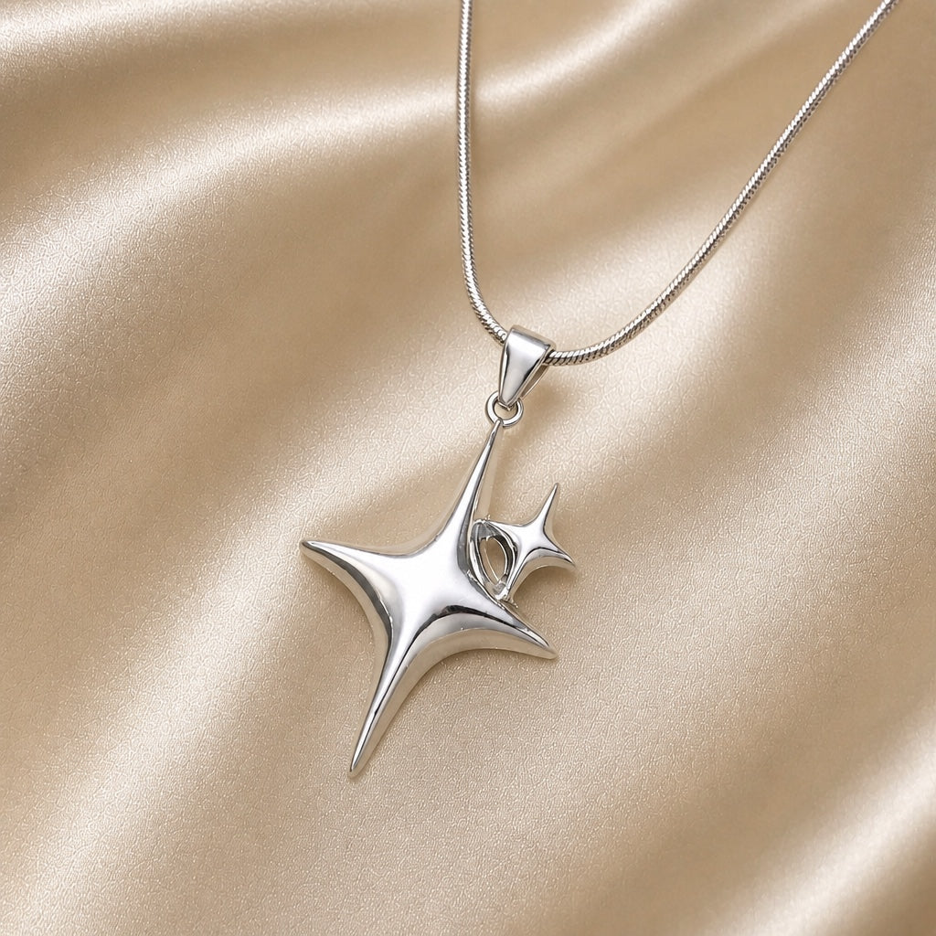 Collana Nordstjerne in oro bianco