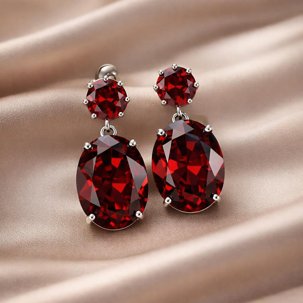 Pendientes de oro blanco con majestuosa zirconia