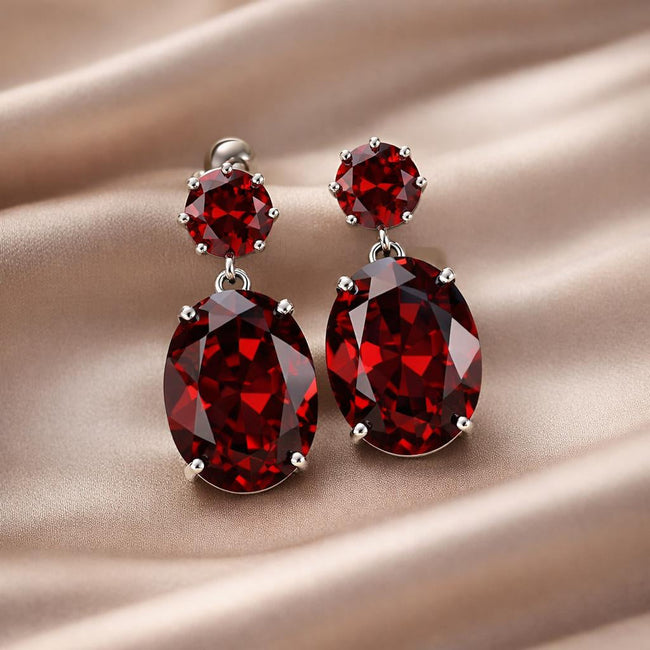 Pendientes de oro blanco con majestuosa zirconia