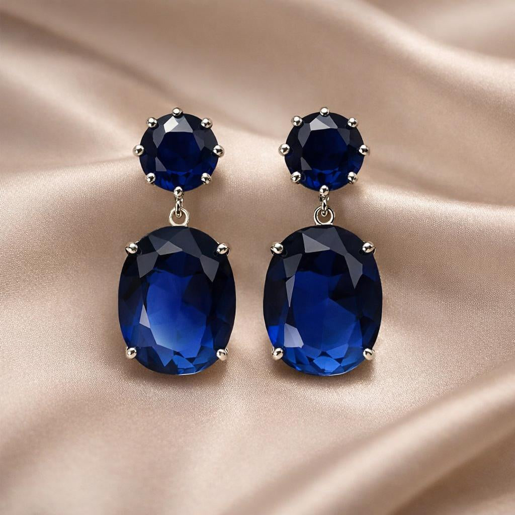 Pendientes de oro blanco con majestuosa zirconia