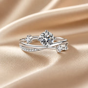 Anillo Cielo Estrellado de Oro Blanco con Circonita
