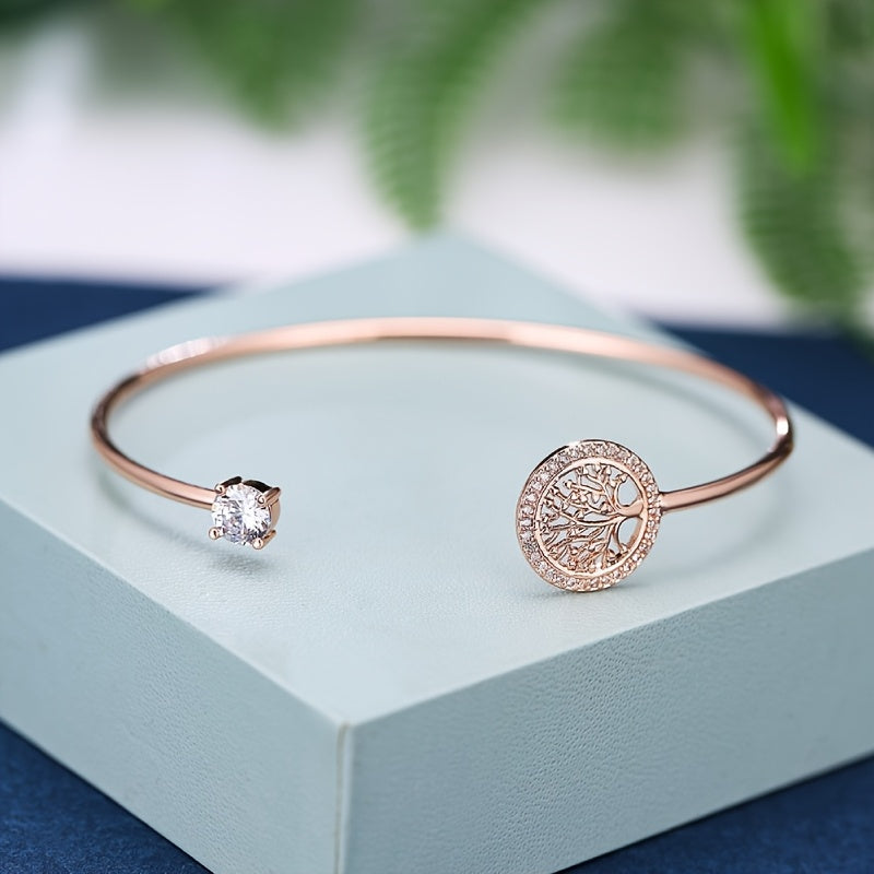 Pulsera de oro blanco con árbol de la vida