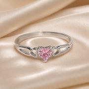 Rosalie: Anillo de oro blanco con circonita en forma de corazón
