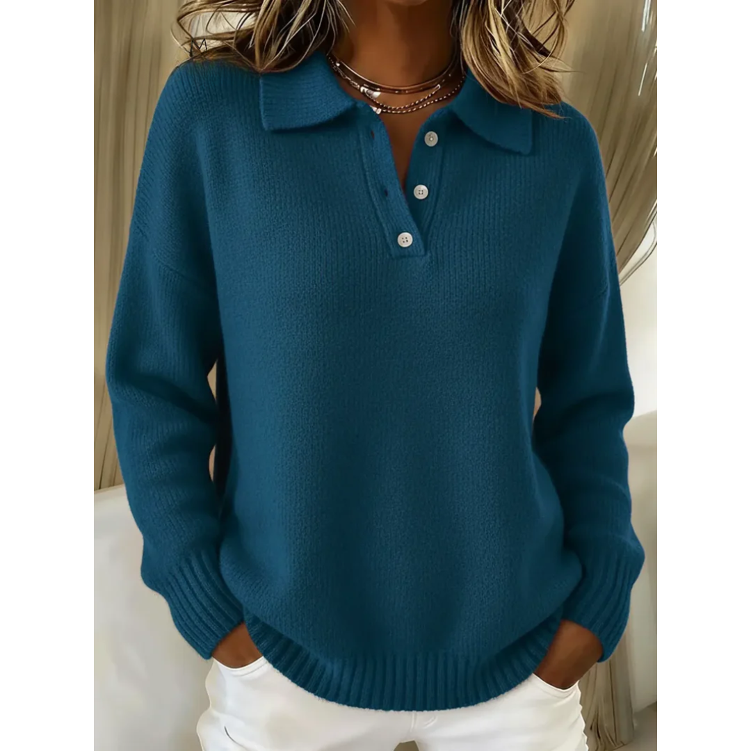 Marina | Suéter tipo polo suave