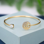 Pulsera de oro blanco con árbol de la vida