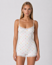 Romper de encaje con escote corazón