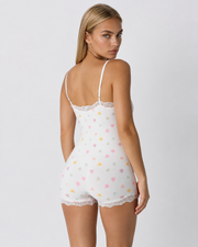 Romper de encaje con escote corazón