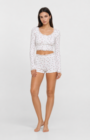 Conjunto de pijama floral estilo soft girl