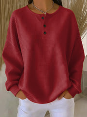 Miranda | Sudadera Henley de felpa gofrada