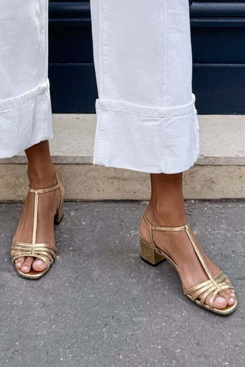 Allegra | Sandalias Doradas Elegantes