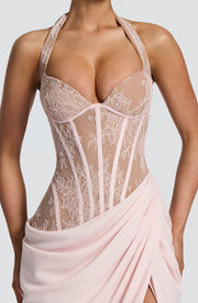 Vestido largo Bonita - Rosa empolvado