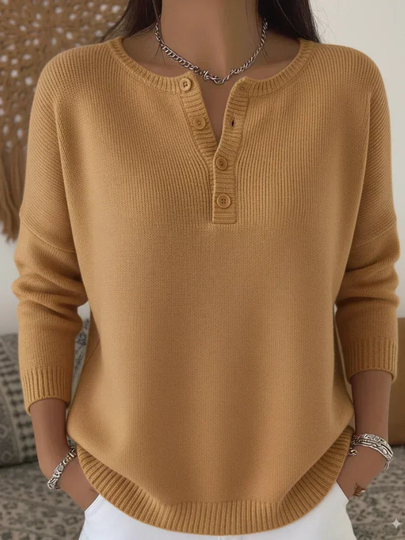 Ernesta | Suéter de punto con botones estilo Henley