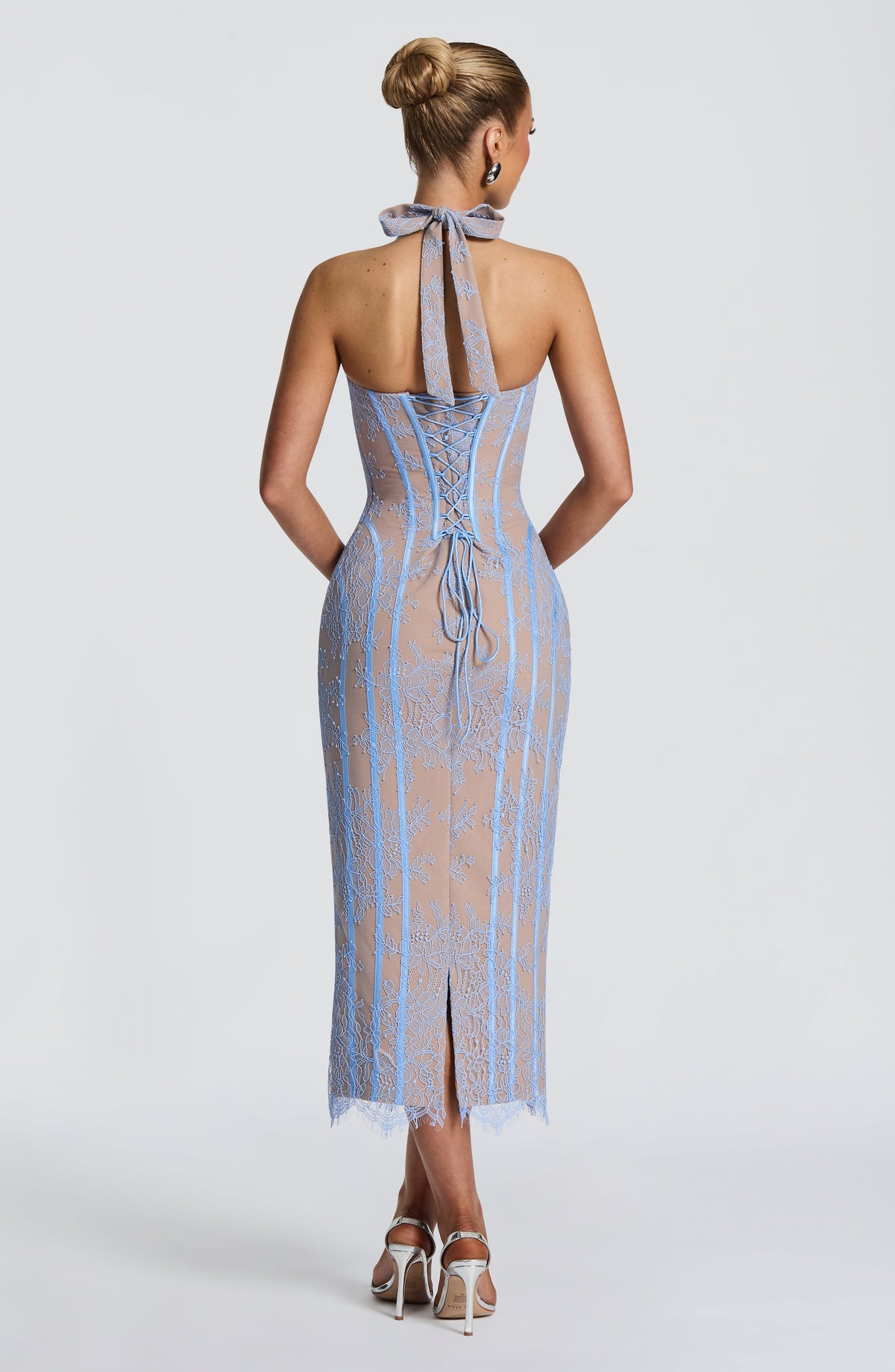 Vestido midi Rona - Azul empolvado