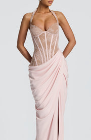Vestido largo Bonita - Rosa empolvado