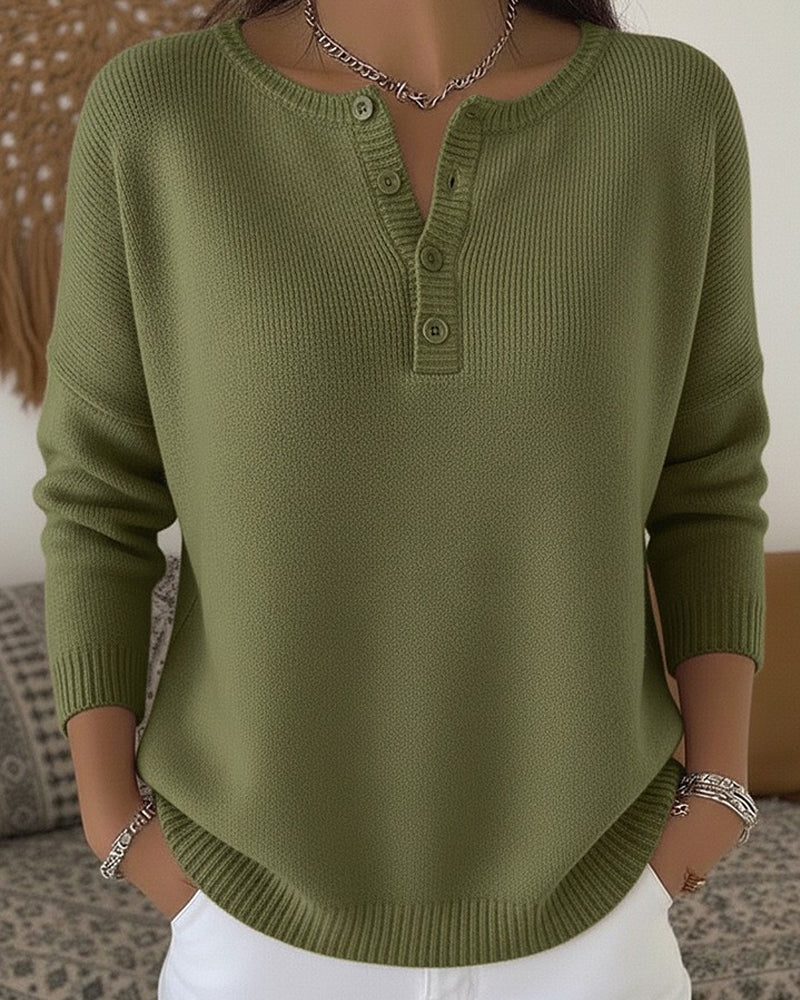 Ernesta | Suéter de punto con botones estilo Henley