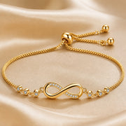 Pulsera deslizante con símbolo del infinito en oro blanco