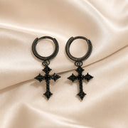 Pendientes de oro blanco con circonitas engastadas