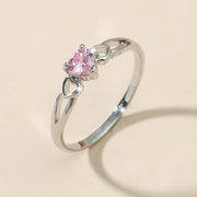Rosalie: Anillo de oro blanco con circonita en forma de corazón
