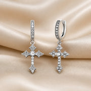 Pendientes de oro blanco con circonitas engastadas