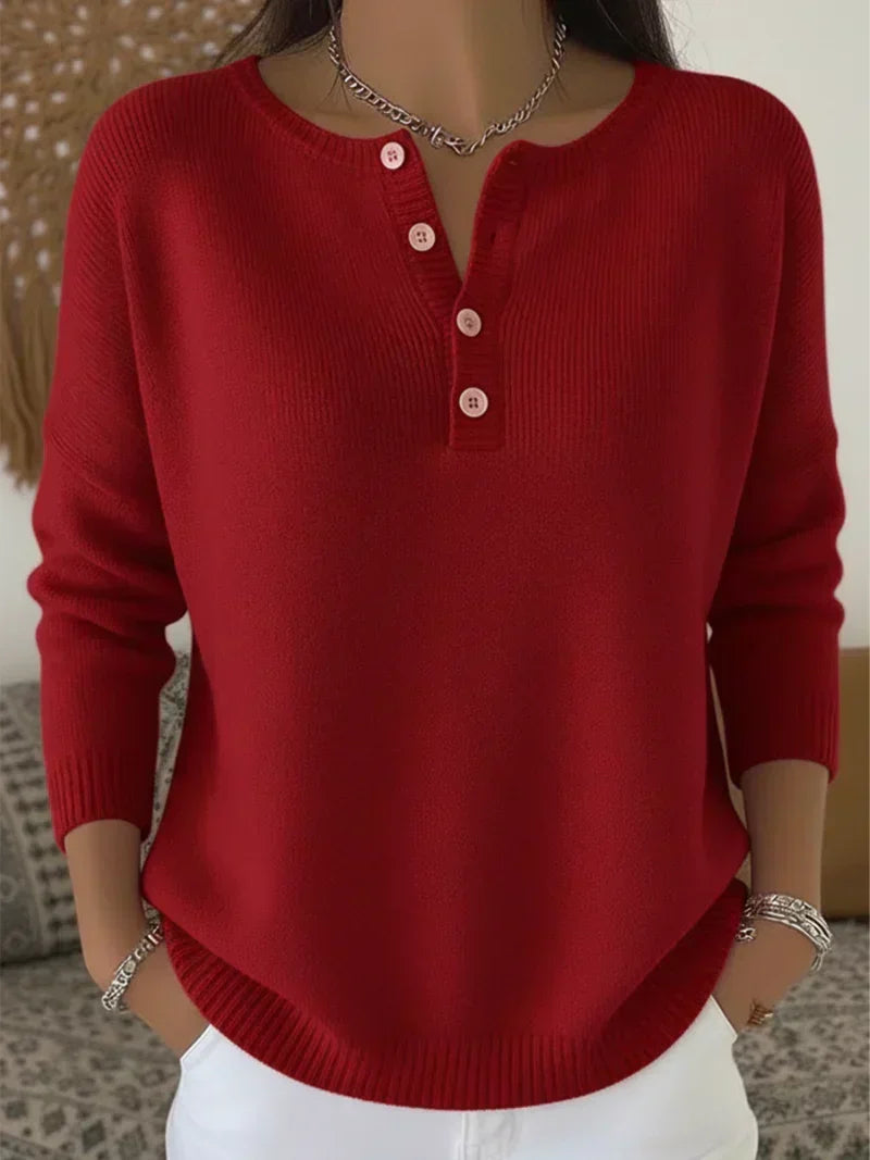 Ernesta | Suéter de punto con botones estilo Henley