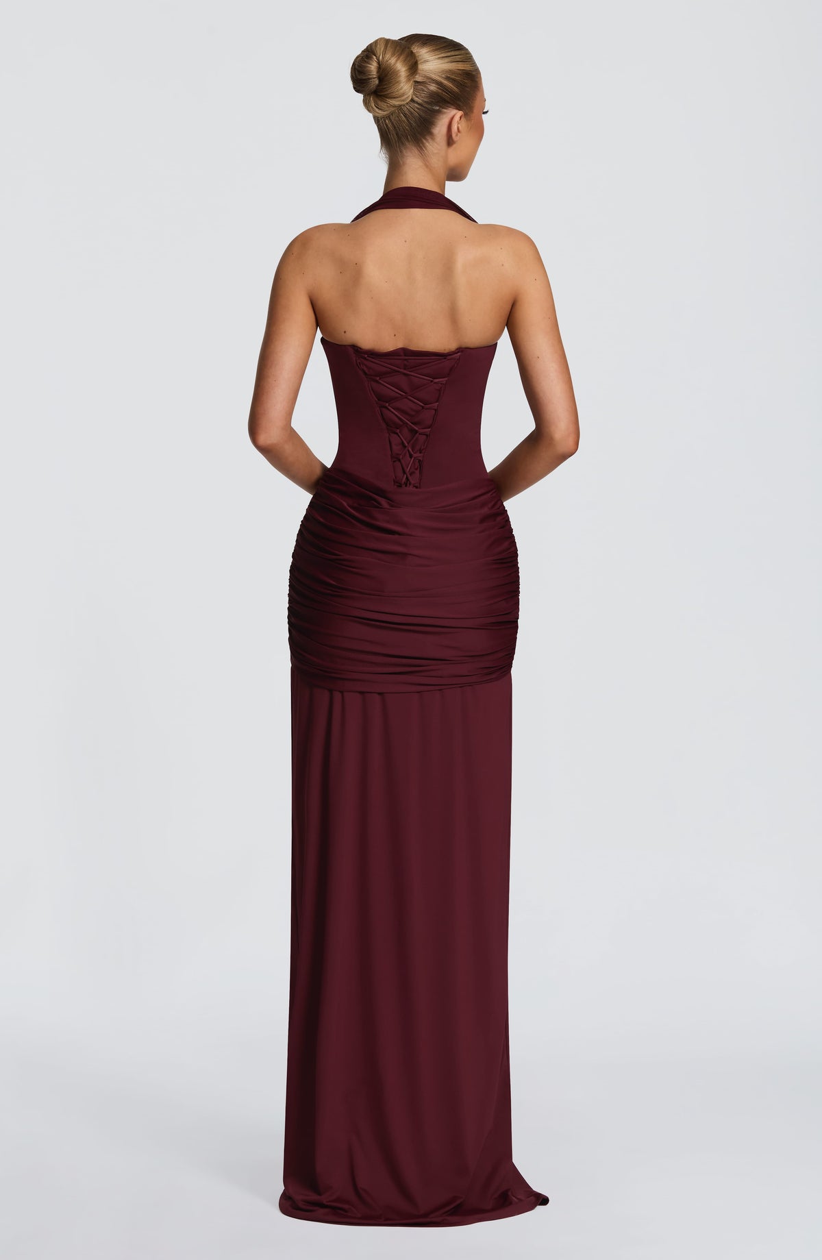 Vestido largo Gia - Cereza lacada