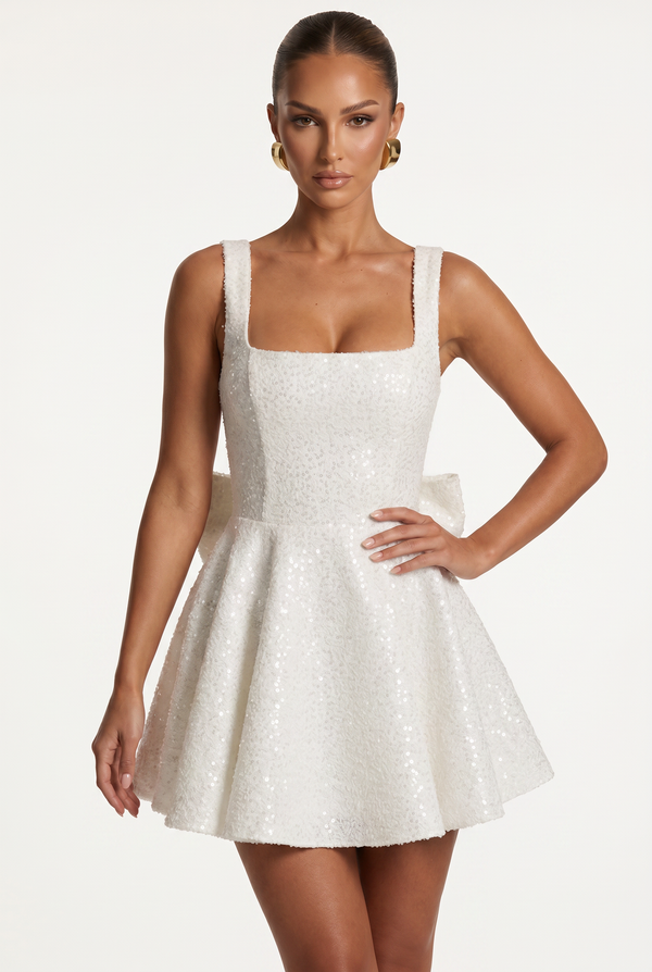 Vestido corto Dorothy - Marfil