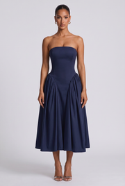Vestido midi Darla - Azul marino