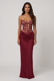 Vestido Largo Kathleen - Burdeos