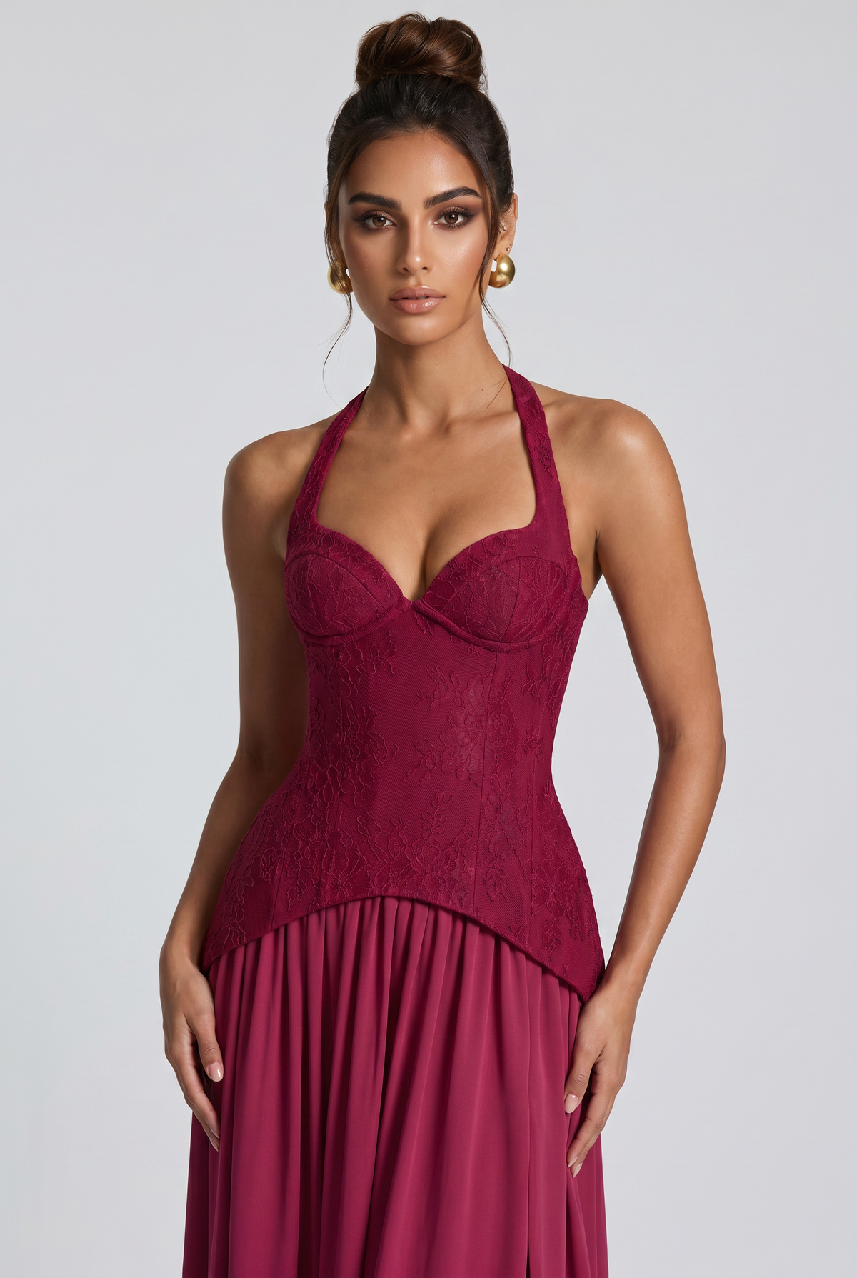 Vestido largo Almira - Mora
