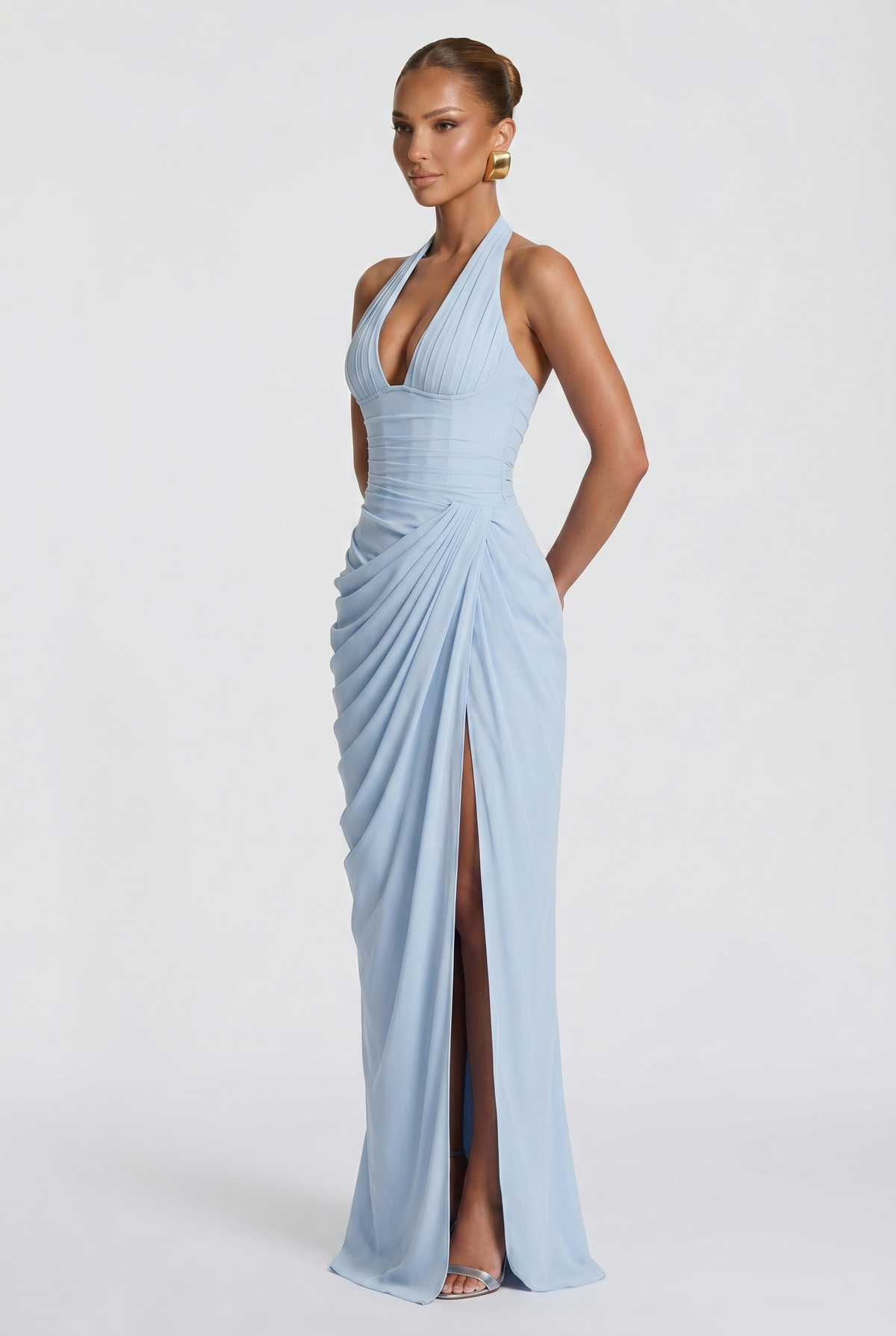 Vestido Largo Minette - Azul Glaciar