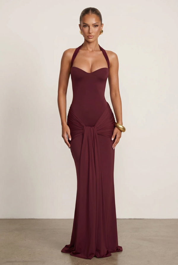 Vestido largo Gia - Cereza lacada