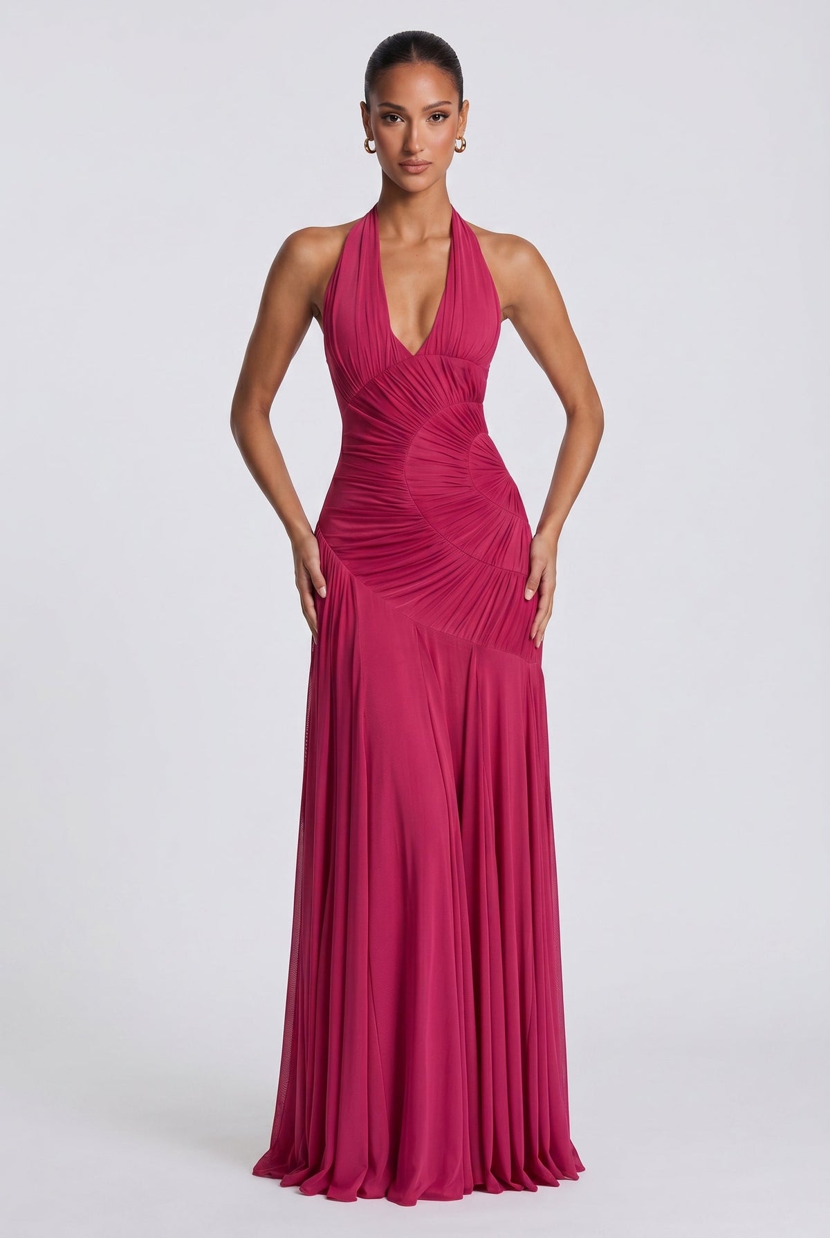 Vestido largo Cova - Frambuesa