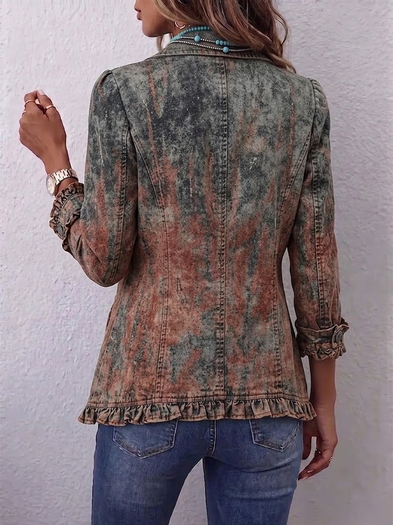 Benita | Chaqueta texturizada degradada con volantes