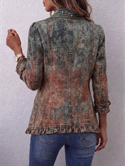 Benita | Chaqueta texturizada degradada con volantes