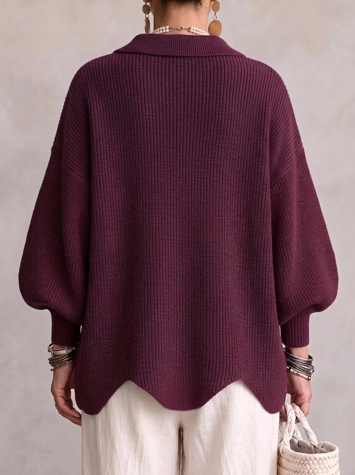 Ortensia | Cárdigan oversize con botones dorados