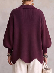 Ortensia | Cárdigan oversize con botones dorados