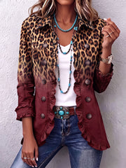 Mercedes | Chaqueta con estampado de leopardo degradado y volantes