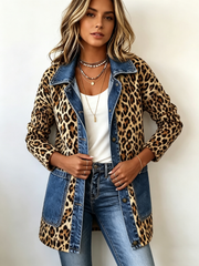 Lorena | Chaqueta larga de leopardo con jeans