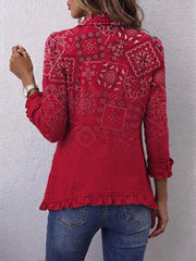 Clotilde | Chaqueta de Cachemir Degradado con Volantes
