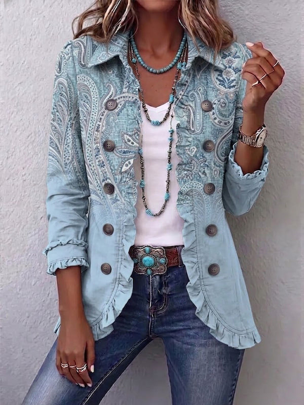 Remedios | Chaqueta vintage de cachemira con volantes