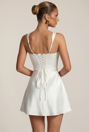 Vestido corto Calanthe - Marfil