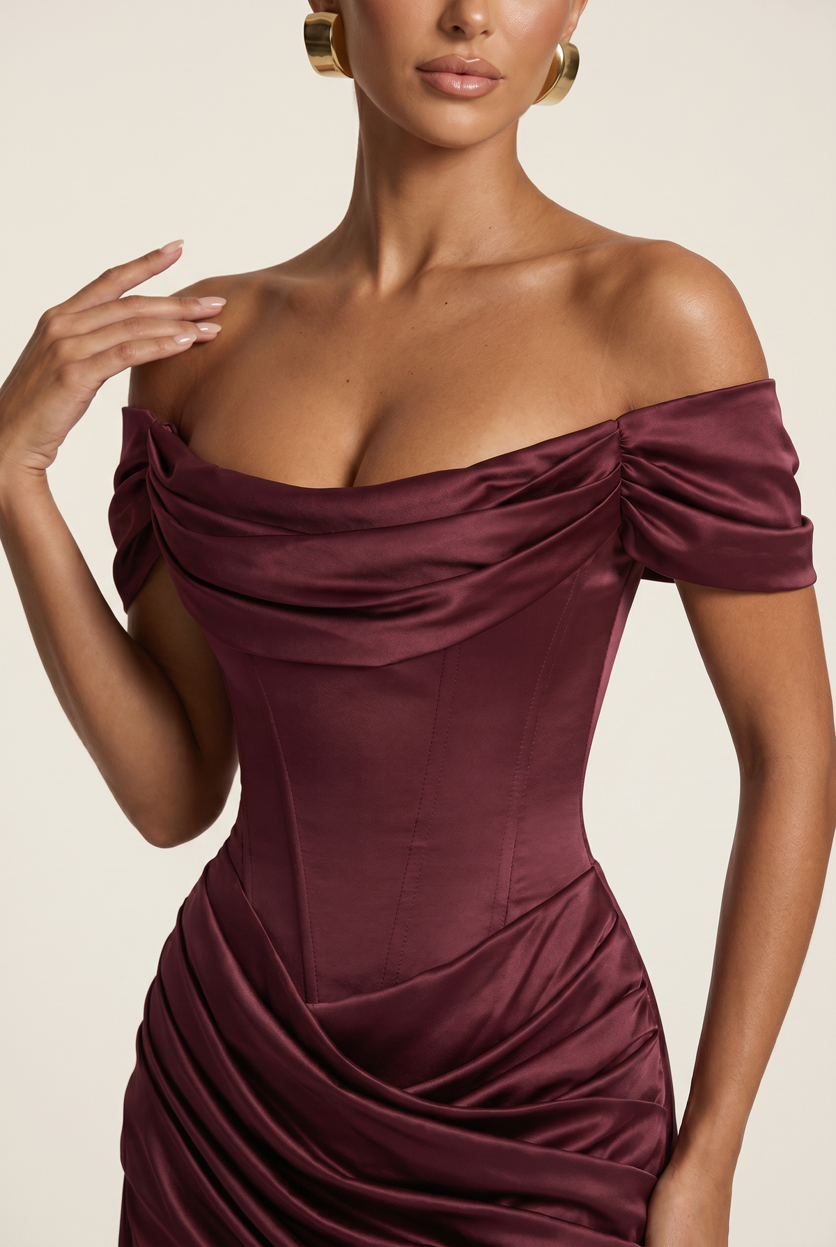 Vestido de noche Riona - Rojo cereza