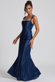Vestido Largo Calanthe - Azul Marino