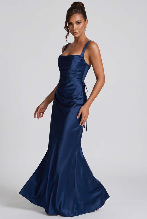 Vestido Largo Calanthe - Azul Marino