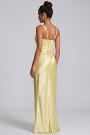Vestido largo Calanthe - Amarillo limón