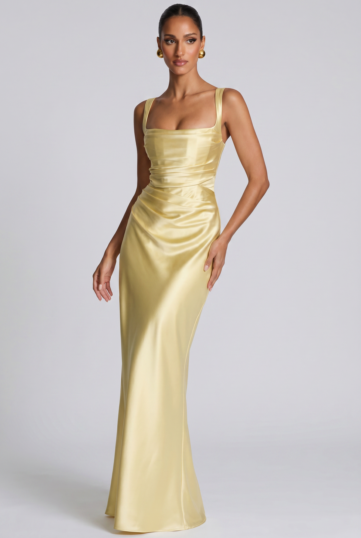 Vestido largo Calanthe - Amarillo limón