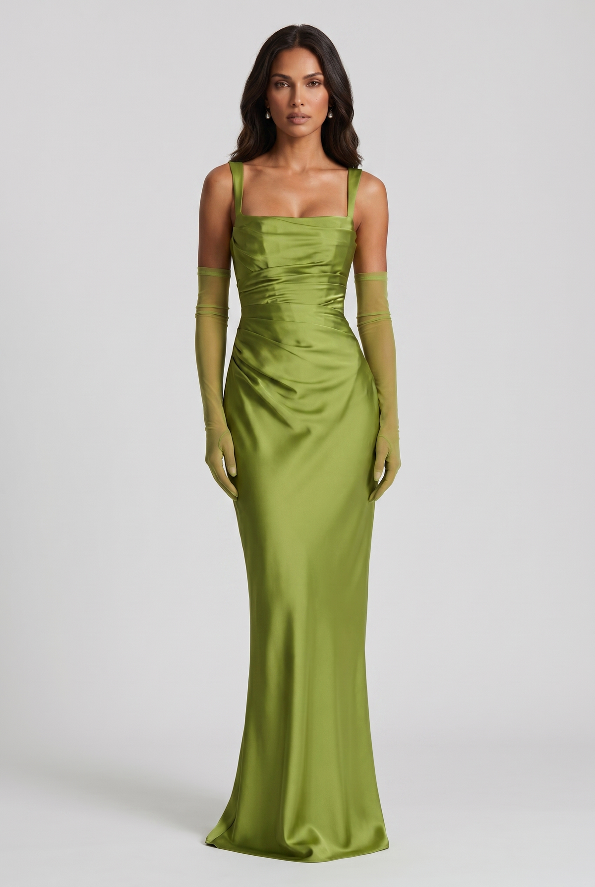 Vestido largo Calanthe - Oliva